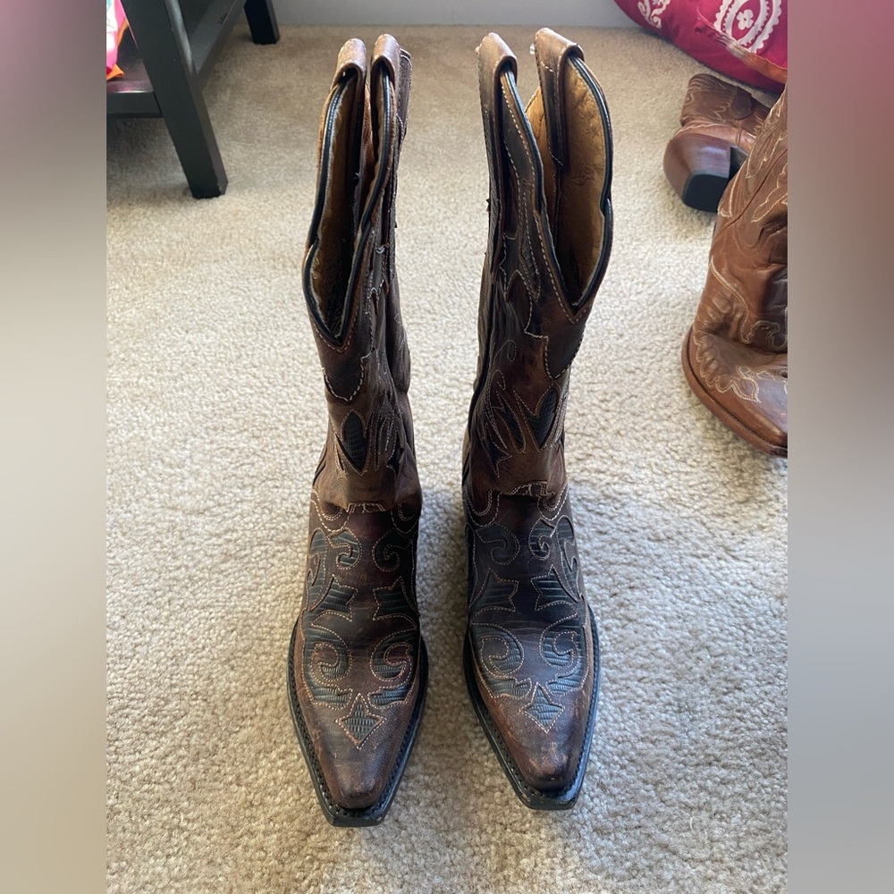 JB Dillon Boots Womens 6 B Western Cowboy JBW2300 Brown Leather